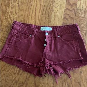 Abercrombie & Fitch Button Up Low Rise Jean Shorts